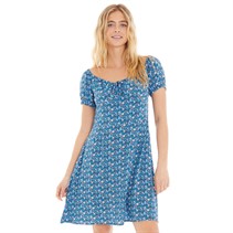 Fluid Womens Short Sleeve Dress Blue