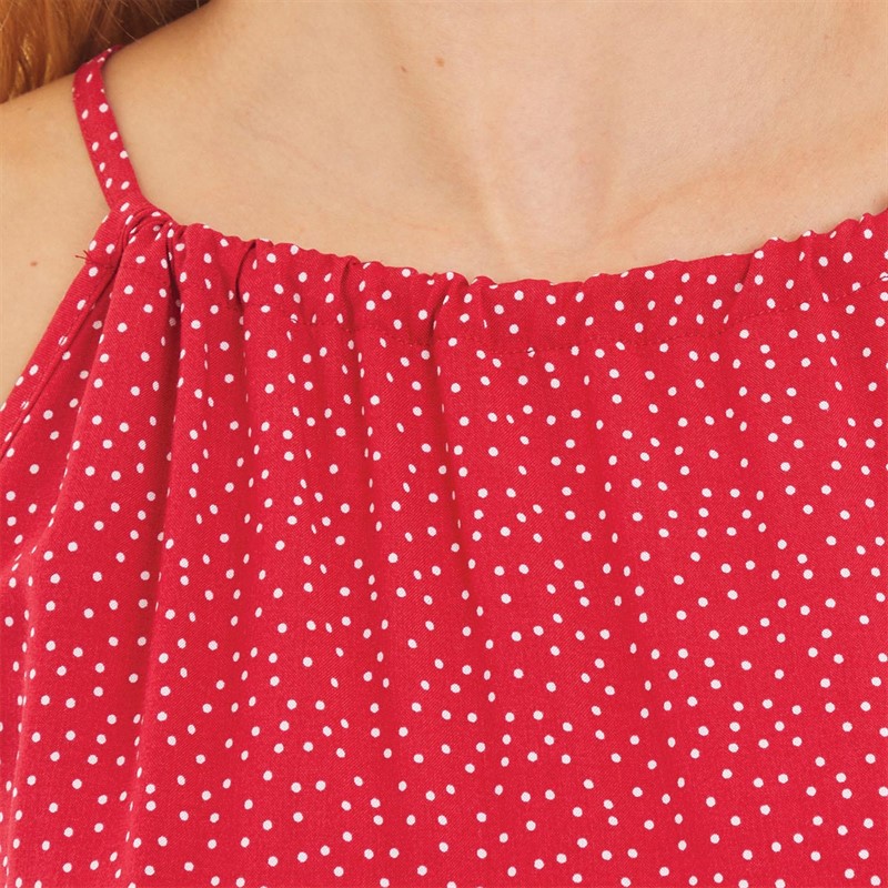 Fluid Womens Halter Playsuit Red