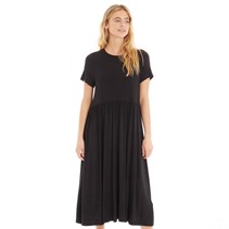Fluid Womens Short Sleeve Jersey Midi Dress Black
