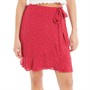 Fluid Womens Wrap Frill Skirt Red