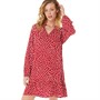 Fluid Womens Long Sleeve Floaty Dress Bright Red