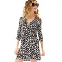 Fluid Womens Floral Wrap Dress Black Floral