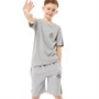 Fluid Boys T-Shirt And Shorts Set Grey Marl/Navy