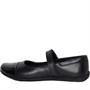 Fluid Junior Girls Leather Patent Toe Ballerina School Shoes Black