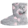 Fluid Womens Heart Slipper Bootees Grey