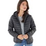 Fluid Womens Hooded Lightweight Jacket With Stuff Sack Black