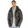Fluid Mens Hooded Lightweight Jacket With Stuff Sack Black