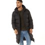 Fluid Mens Longline Hooded Puffer Jacket Black
