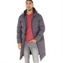 Fluid Mens Longline Hooded Puffer Jacket Dark Charcoal