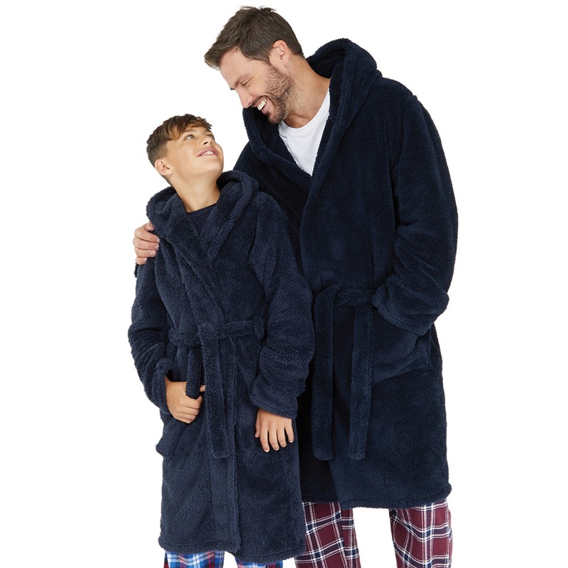 Fluid Boys Hooded Wellsoft Robe Navy