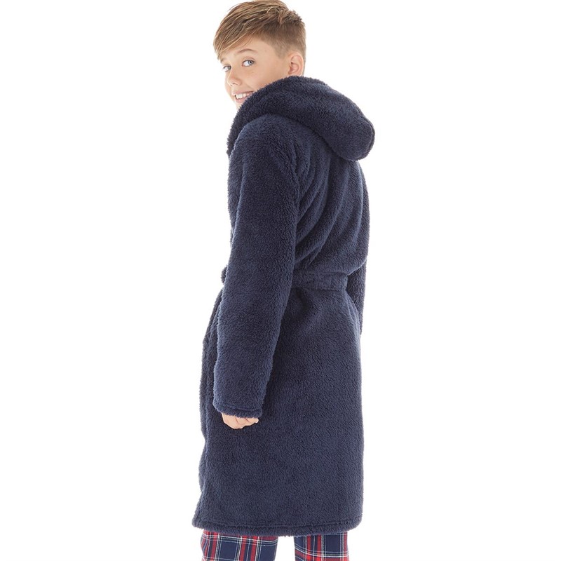 Fluid Boys Hooded Wellsoft Robe Navy