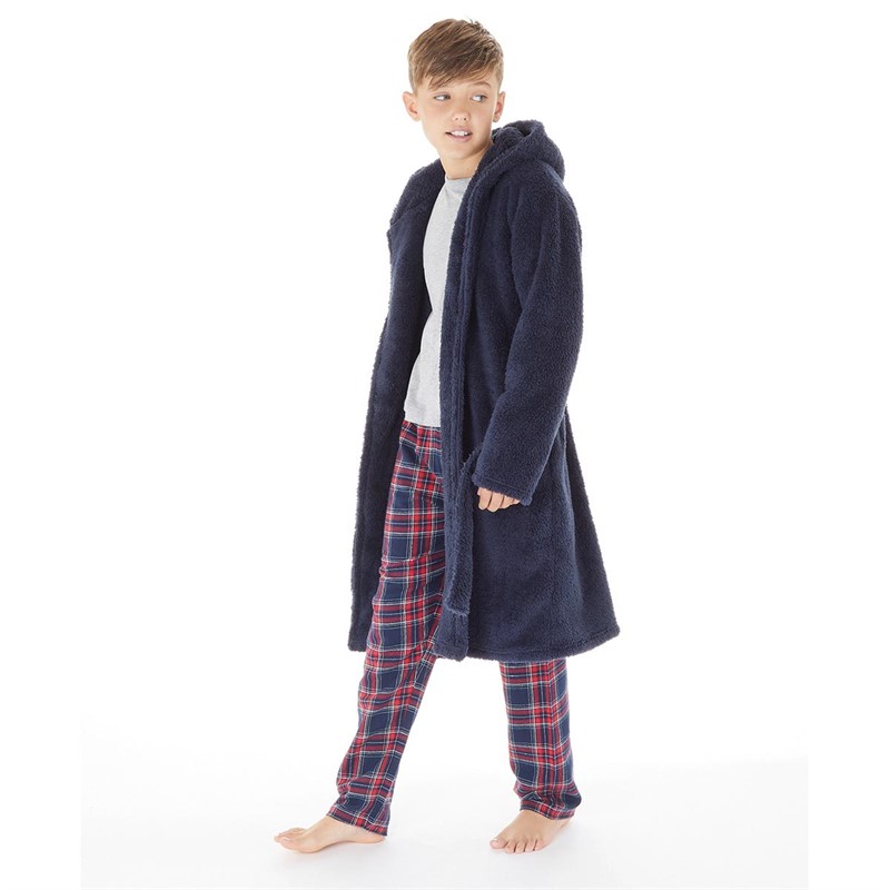 Fluid Boys Hooded Wellsoft Robe Navy