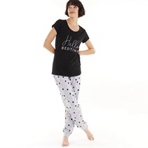 Fluid Womens Hello Bedtime Spot Pyjama Set Multi