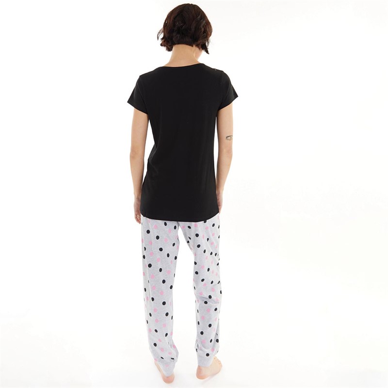 Fluid Womens Hello Bedtime Spot Pyjama Set Multi