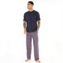 Fluid Mens Abstract Print Pyjama Set Navy/Burgundy