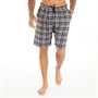 Fluid Mens Woven Check Pyjama Shorts Black/Grey