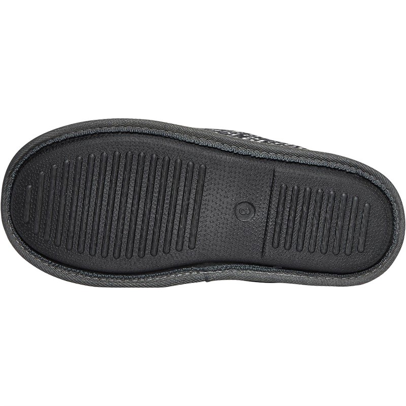 Fluid Mens Textured Mule Slippers Charcoal Mix