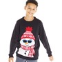 Fluid Boys Snowman Christmas Jumper Navy Multi