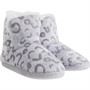 Fluid Womens Leopard Print Bootee Slippers Grey