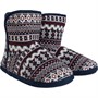 Fluid Mens Fairisle Sherpar Lineed Bootie Slippers Multi