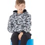 Fluid Boys Camo Print Hoodie Grey Camo