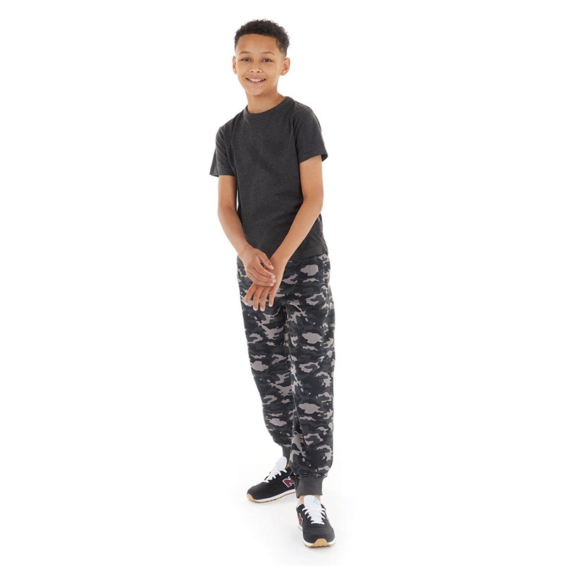 Fluid Boys Camo Print Jogger Grey Camo