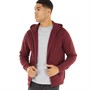 Fluid Mens Zip Through Fleece Hoodie Windsor Wine