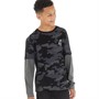 Fluid Boys Camo Split Sleeve Long Sleeve Top Black Camo