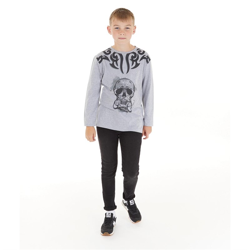 Fluid Boys Long Sleeve Top Grey Marl