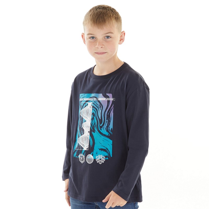 Fluid Boys Long Sleeve Top Navy