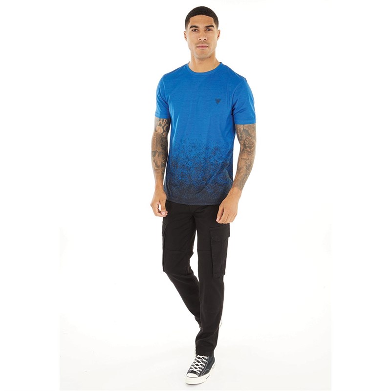 Fluid Mens Graduated Splatter T-Shirt Navy/Black