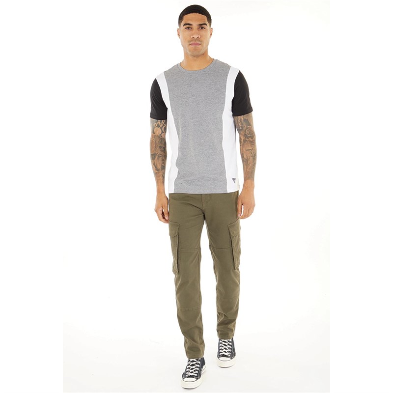 Fluid Mens Colourblock T-Shirt Grey/White/Black