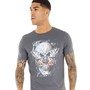Fluid Heren Skull Print T-shirts Grijs