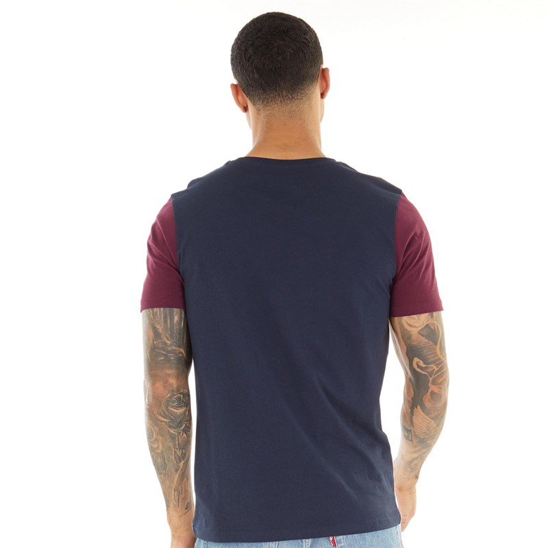 Fluid Mens Colourblack T-Shirt Navy/White/Wine