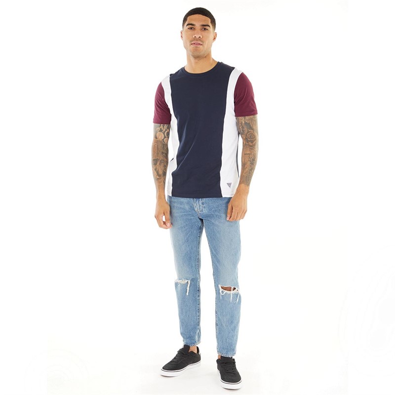 Fluid Mens Colourblack T-Shirt Navy/White/Wine