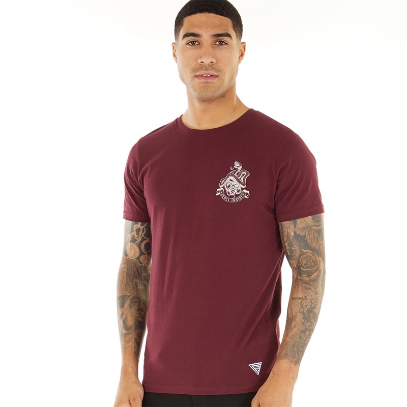 Fluid Mens Printed T-Shirt Wine