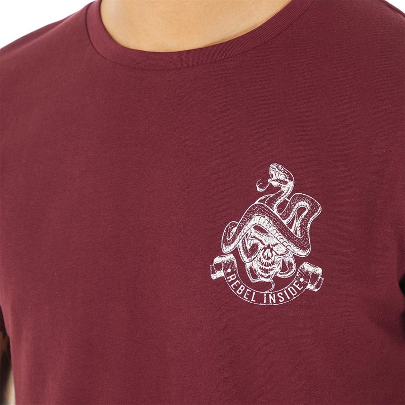 Fluid Mens Printed T-Shirt Wine