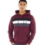 Fluid Sweats à Capuche Stripe Chest Homme Bordeaux