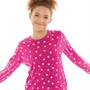 Fluid Girls Long Sleeved Daisy AOP Top Dark Pink