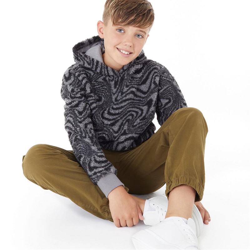 Fluid Boys Marble Fleece Hoodie Black Marble