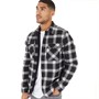Fluid Mens Checked Flannel Shacket With Sherpa Lining Black