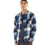 Fluid Mens Twill Checked Shirt Blue Check