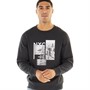 Fluid Mens Photo Graphic Crew Neck Sweatshirt Navy