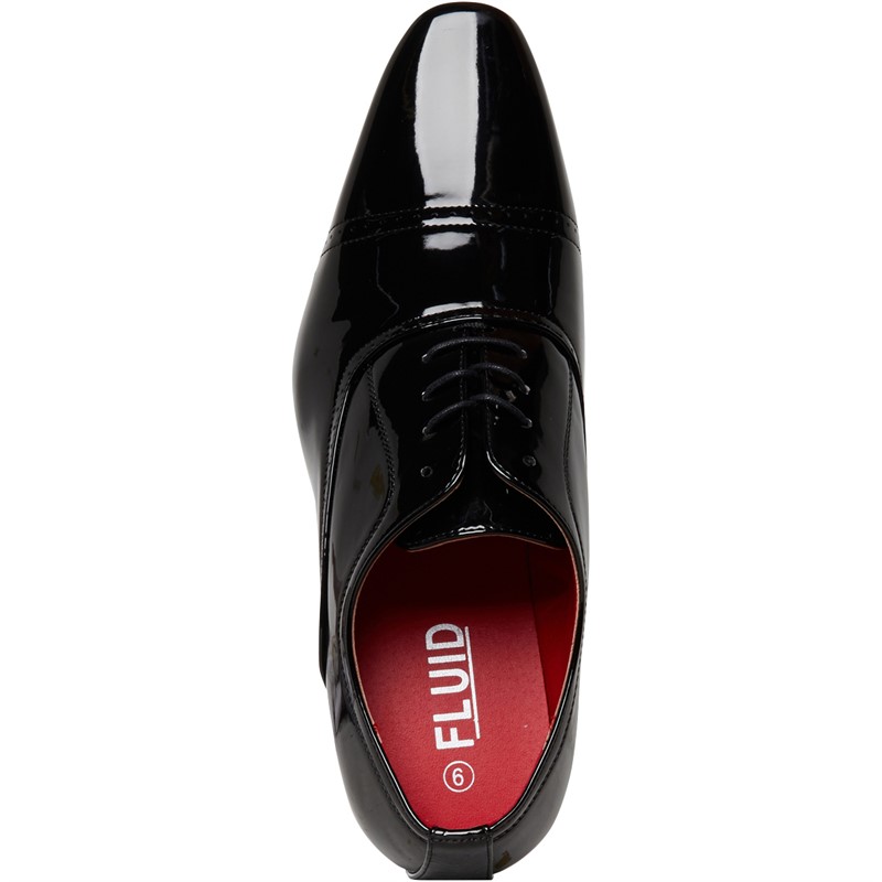 Fluid Mens Patent Lace Up Shoes Black Patent