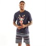 Fluid Mens Christmas Reindeer Pyjamas Shorts Set Multi