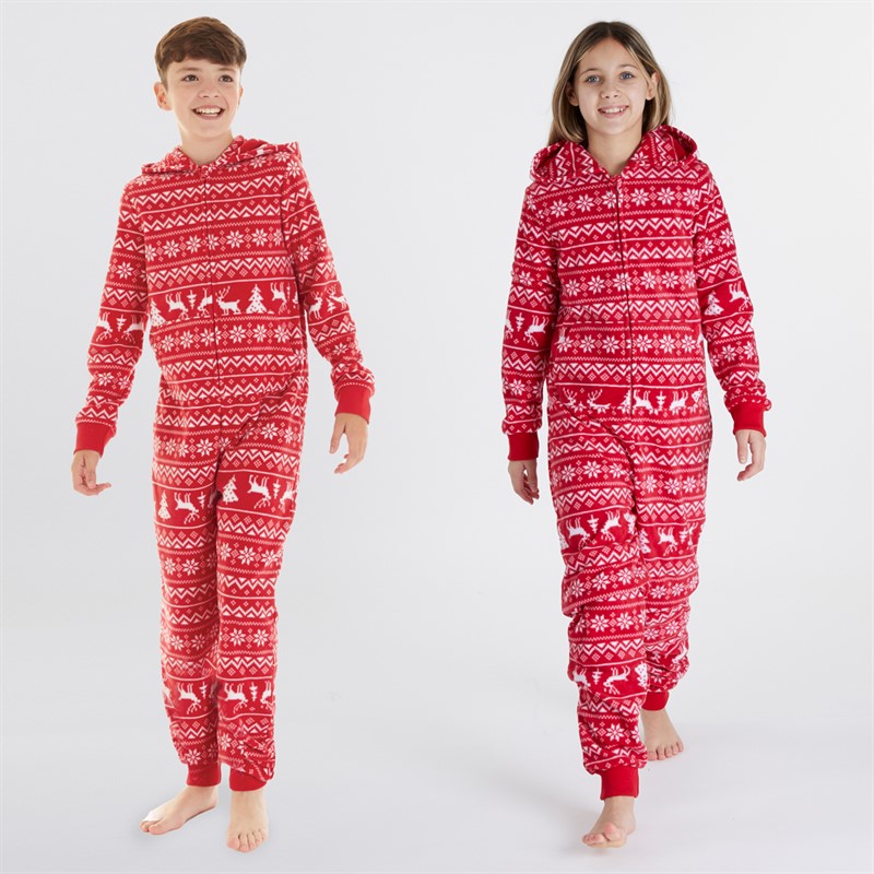 Fluid Kids Christmas Microfleece Jacquard Onesie Multi