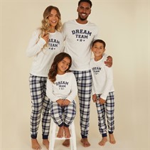 Fluid Womens Family Pyjama Set White/Navy Navy/Cream