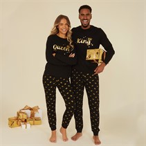 Fluid Mens Matching King Pyjama Set Black