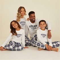 Fluid Kids Family Pyjama Set White/Navy Navy/Cream