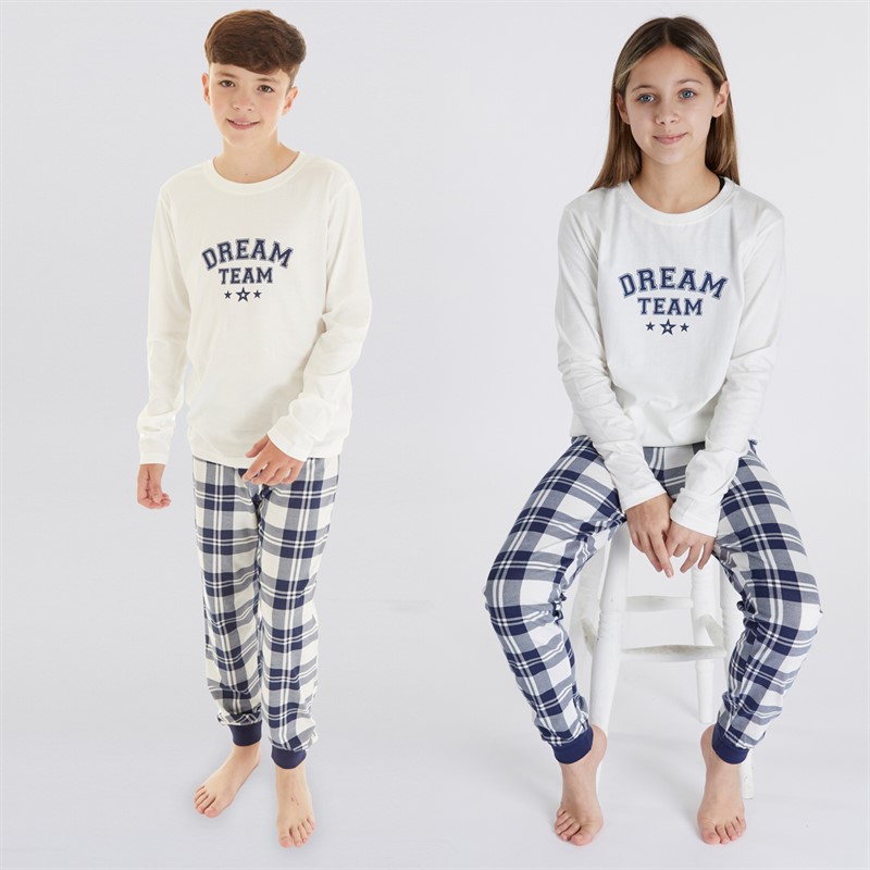 Fluid Kids Family Pyjama Set White/Navy Navy/Cream